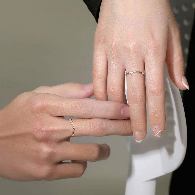 如一情侣款纯银一对女原创小众对戒 kmx珠宝戒指/指环