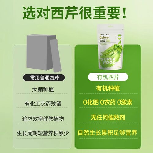 芬兰进口Hyllers纯有机西芹粉羽衣甘蓝膳食纤维超级食物冲饮粉 - 图2