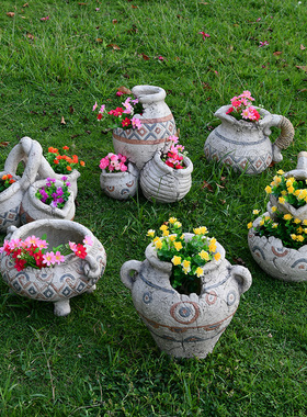 庭院别墅草坪阳台花盆装饰摆件