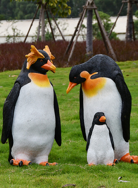 动物公园房地产仿真企鹅景观雕塑