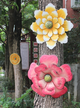 墙面铁艺向日葵园林造景创意装饰