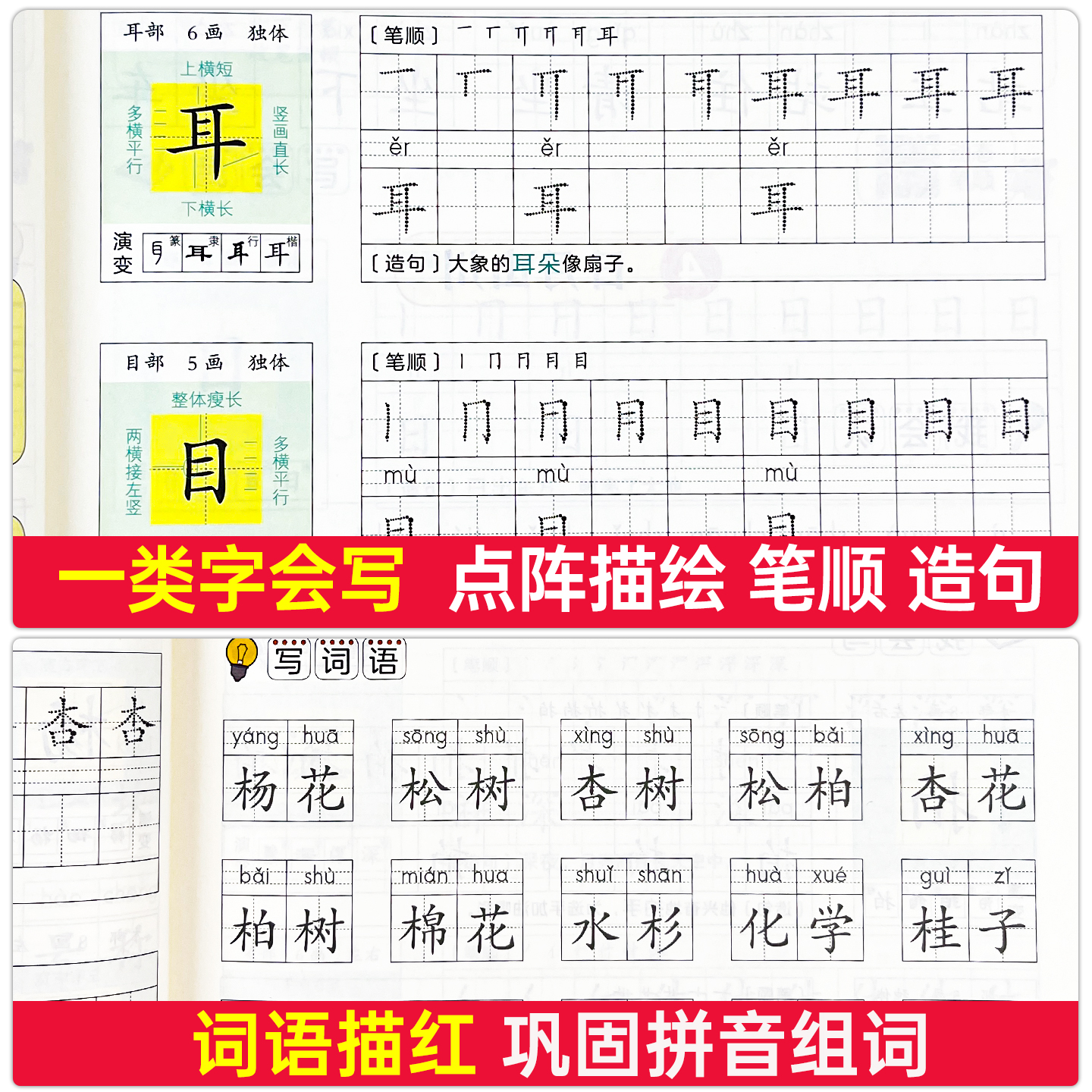 跟着课本练汉字小学生专用练字帖一二三四五六年级上册同步教材 - 图1
