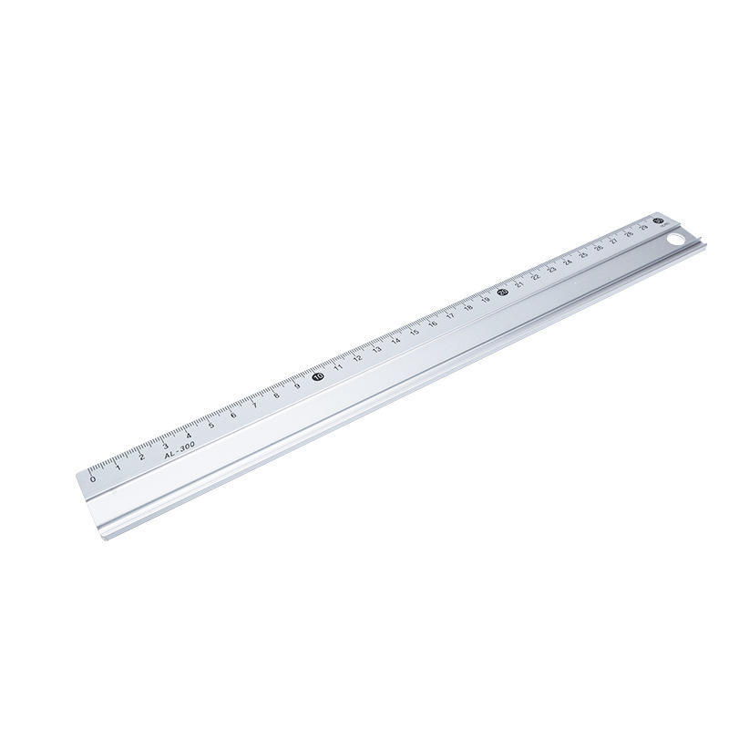 跨境金属直尺铝尺 测量绘图刻度铝合金尺子加厚刻度板30cm尺定制 - 图3