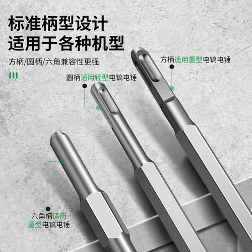 德国精工电锤冲击钻头电镐铲头扁凿子混凝土钻墙皮电动工具神器 - 图1