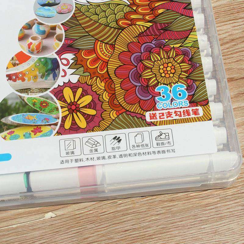 新款丙烯马克笔 叠色儿童美术用不透色防水手绘diy美术绘画涂色笔,淘宝优惠券,粉丝福利购,淘宝优惠卷