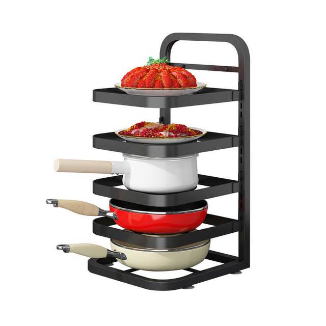 Hot-selling kitchen multi-functional vegetable rack snap-on storage rack vegetable rack wall-mounted storage pot lid rack hot pot tableware