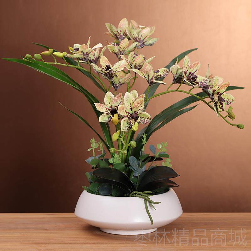 正品高柜级蕙厅兰仿真花假成品套装摆件花家居客餐桌电视摆设装饰,淘宝优惠券,粉丝福利购,淘宝优惠卷