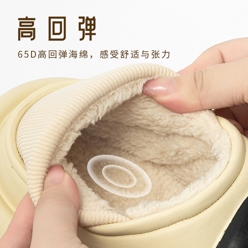 香肠嘴防水棉拖鞋女冬季室内家居防滑2024新款情侣棉拖鞋女士包跟