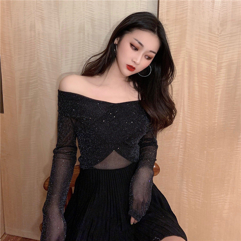 2020秋新款洋气长袖t网纱性感内搭 凯卿缘短外套