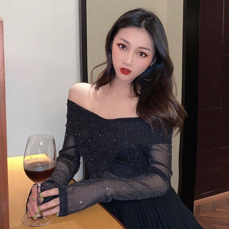 2020秋新款洋气长袖t网纱性感内搭 凯卿缘短外套