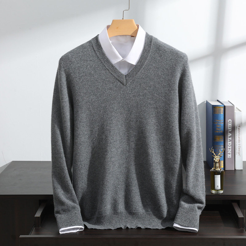 V领100%纯山羊绒衫男新款冬针织打底宽松鄂尔多斯市加厚保暖毛衣,淘宝优惠券,粉丝福利购,淘宝优惠卷