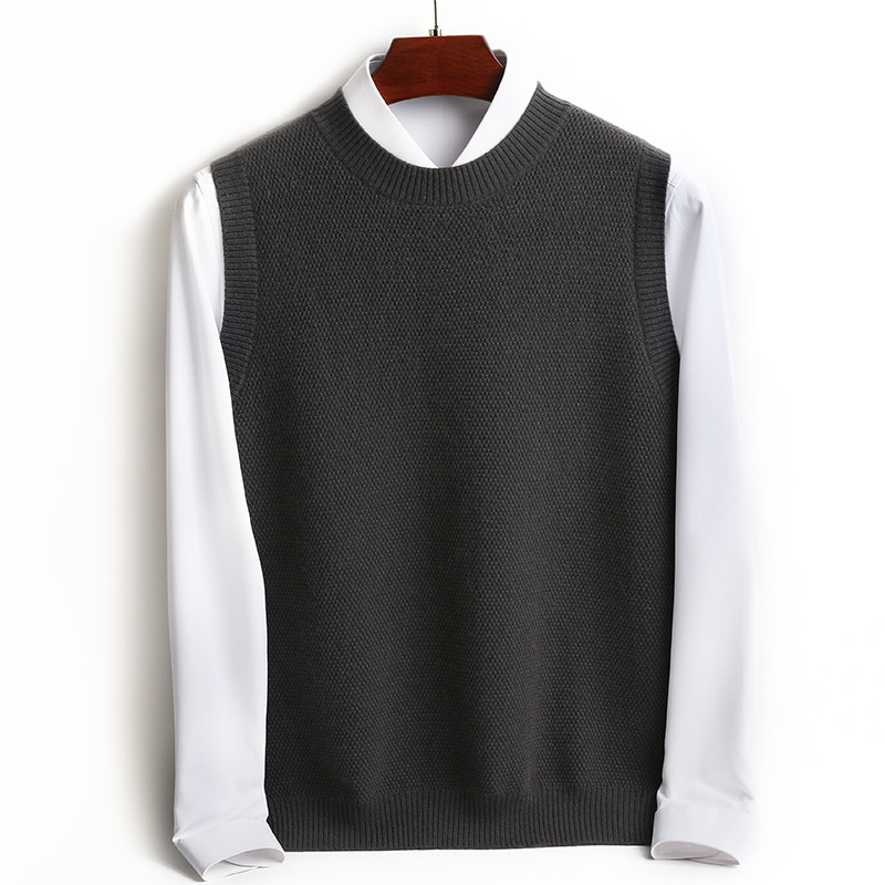 马甲背心羊绒衫男100纯山羊绒衫秋冬针织打底衫加厚无袖圆领毛衣,淘宝优惠券,粉丝福利购,淘宝优惠卷