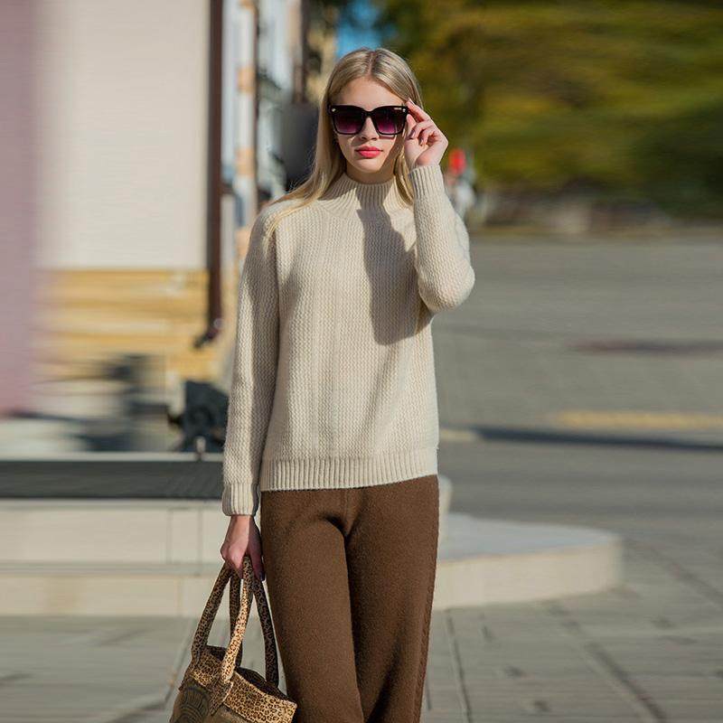 半高领100%纯山羊绒衫女秋冬针织打底套头鄂尔多斯市加厚保暖毛衣,淘宝优惠券,粉丝福利购,淘宝优惠卷