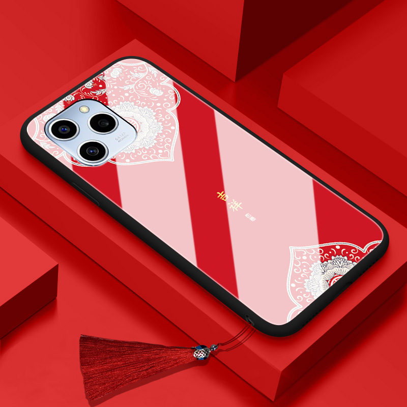 华为荣耀60se手机壳Honor60SE玻璃5G硅胶软边硬壳GIA-AN00全包防摔荣誉6Oes国风吉祥tfytn40男女文字ry六十se