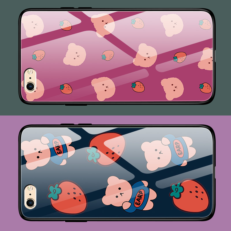 iphone6手机壳6s玻璃6plus保护苹果7硅胶套ip8全包8puls防摔7p软边硬壳6sp男女i6六i8八8p七6p网红i6可爱熊i7 - 图2
