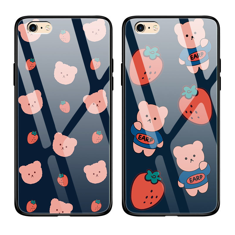 iphone6手机壳6s玻璃6plus保护苹果7硅胶套ip8全包8puls防摔7p软边硬壳6sp男女i6六i8八8p七6p网红i6可爱熊i7 - 图3