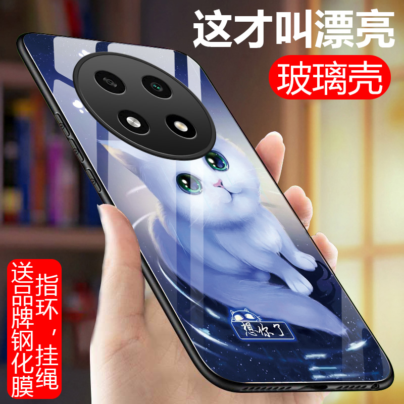 OPPOA2Pro手机壳PJG110玻璃硅胶软边硬壳A2Pro防摔保护套5G全包镜头男女oppo a2por镜面网红0ppo曲屏个性薄新 - 图3