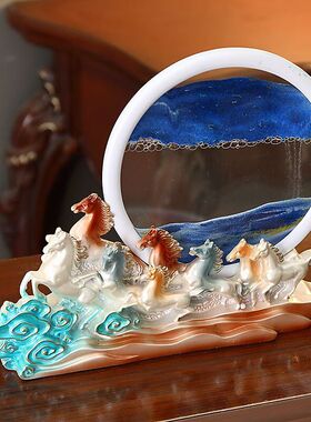 客厅骏马乔迁流沙家居新居轻奢