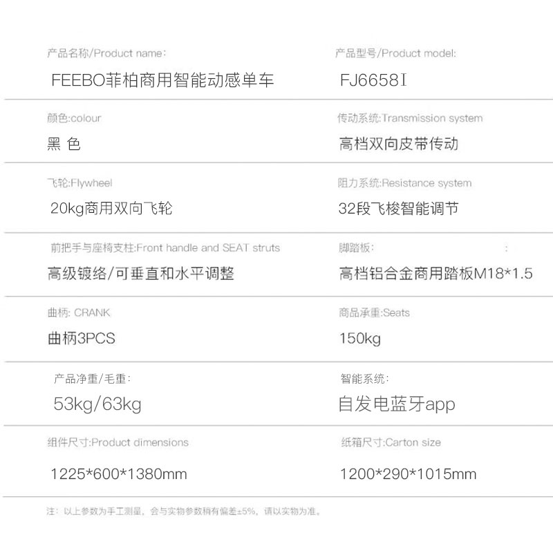 FEEBO spinning bicycle commercial self-generating smart home Bluetooth resistance adjustment indoor fitness bicycle