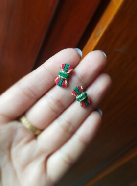 喵手作钩织温暖风耳环