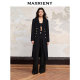 MAXRIENY retro waist-hugging double-sided wool coat long coat for women
