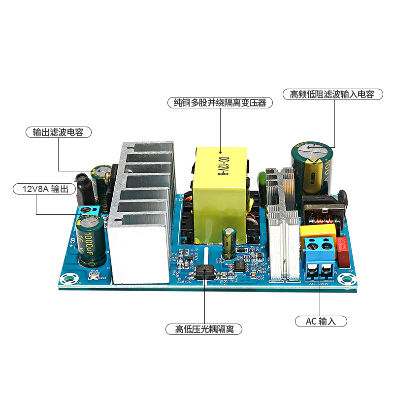 220V转5V12V8A24V4A36V5A功放直流开关电源板模块裸板大功率模块 - 图0