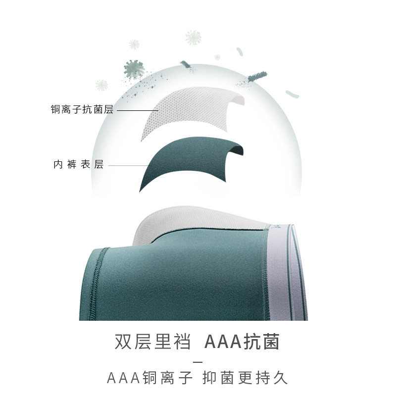 猫人男士四角裤纯棉夏季学生裤头 猫人新裕内裤