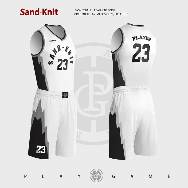 sandknit森耐特山峰系列数码印篮球服套装男女定制美式球衣队服 - 图0