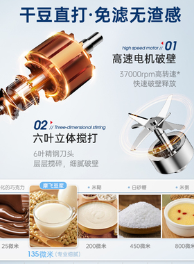 摩飞柔声破壁机豆浆机玻璃杯壶盖