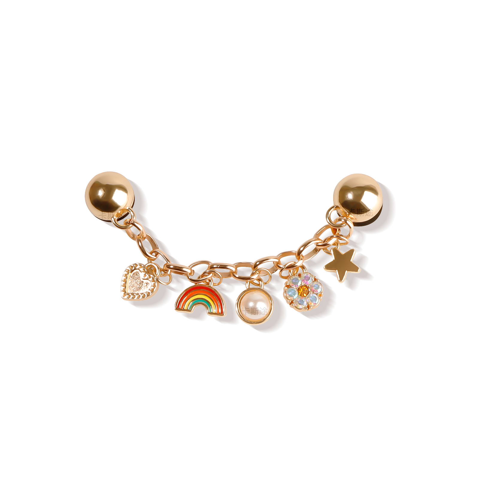 Crocs卡骆驰智必星配件洞洞鞋花洞洞鞋配饰金属质感星链花语鞋扣 - 图1