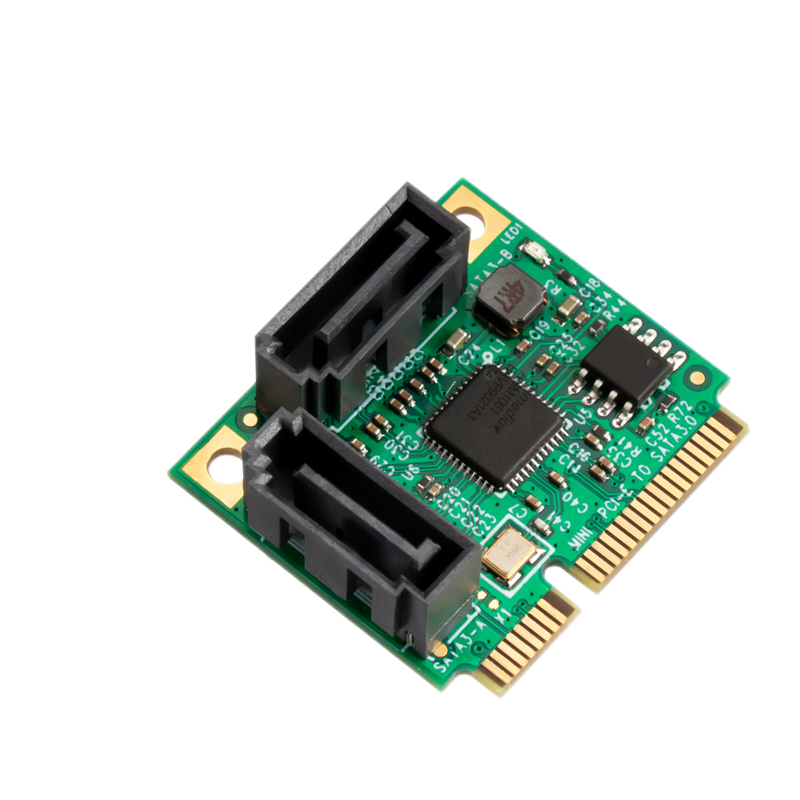 SSU MINI PCIE转SATA3.0扩展卡迷你pci-e转SATA3.0双口硬盘转接卡-图1