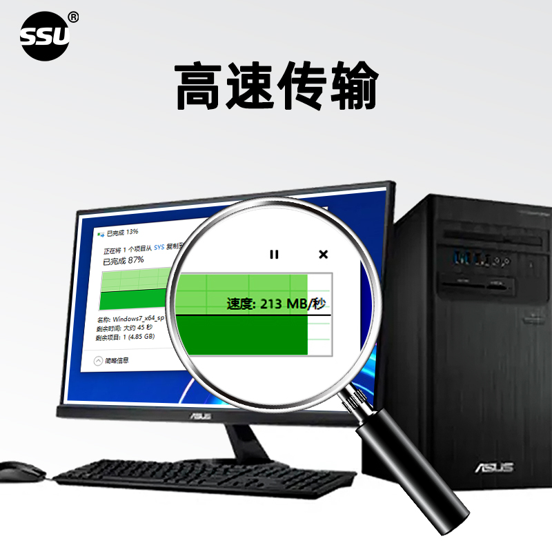 SSU 主板19Pin转后置USB3.0四口挡板扩展线20针转usb公母线0.6米 - 图2