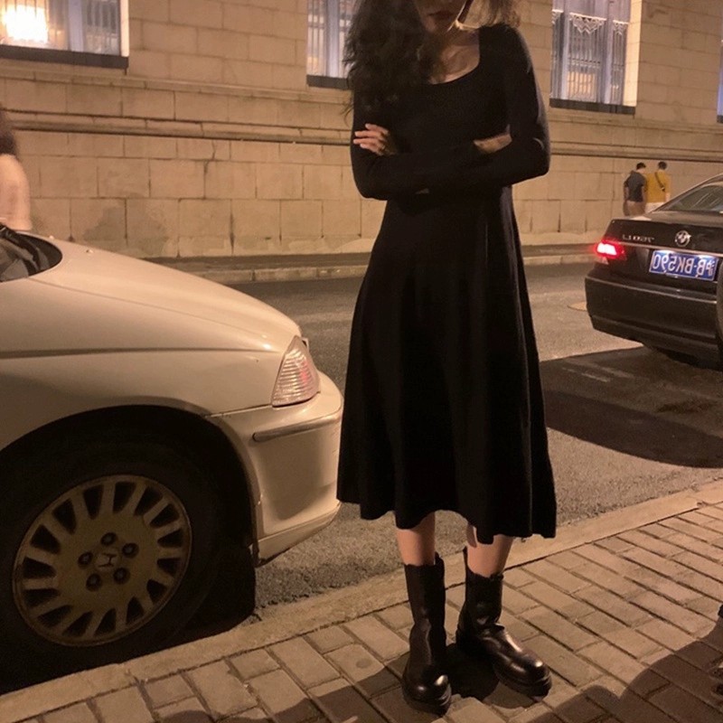 秋冬季小个子连衣裙学院软奶糯毛衣 慕恋绒连衣裙