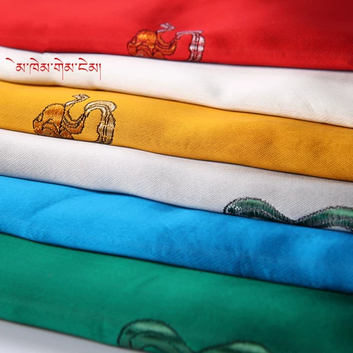 Тибетские ювелирные изделия для хада восемь благоприятных загущенных шелковых вышивших цветочных цветов шелковая бутика шелковая ткань 2 метра 5