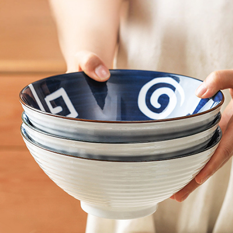日式拉面碗家用网红面碗2024创意斗笠碗陶瓷餐具大汤碗ins面条碗