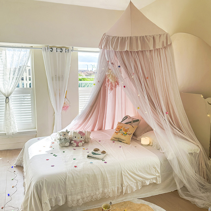 儿童蚊帐床幔公主风家用一体式双层遮光防尘挡风抗寒圆顶吊挂家用,淘宝优惠券,粉丝福利购,淘宝优惠卷