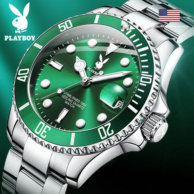 绿水鬼手表男2023年新款品牌轻奢男士绿水怪腕表时尚防水潮流腕表-图2