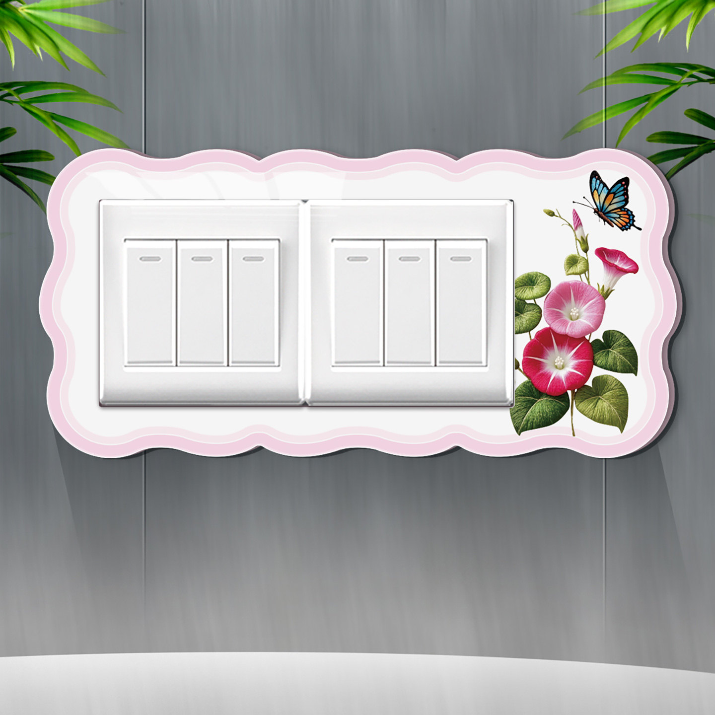 卧室插座周围缝隙美化遮丑装饰贴定制亚克力三连框自粘创意开关贴,淘宝优惠券,粉丝福利购,淘宝优惠卷