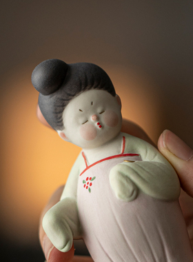古风小唐妞仕女陶瓷香插