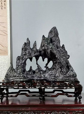 客厅摆件靠山灵璧石风水太湖石