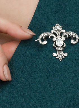 超闪锆石欧美饰品西装别针锁骨链