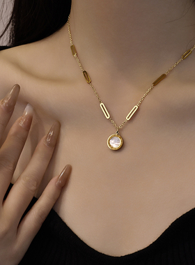 恋约罗盘项链女钛钢锁骨链