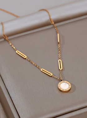 恋约女钛钢项链贝壳吊坠