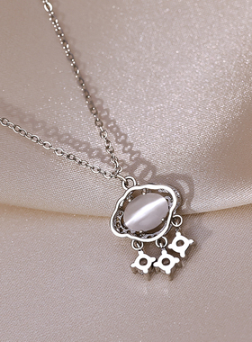 恋约女福牌项链闪钻吊坠锁骨链