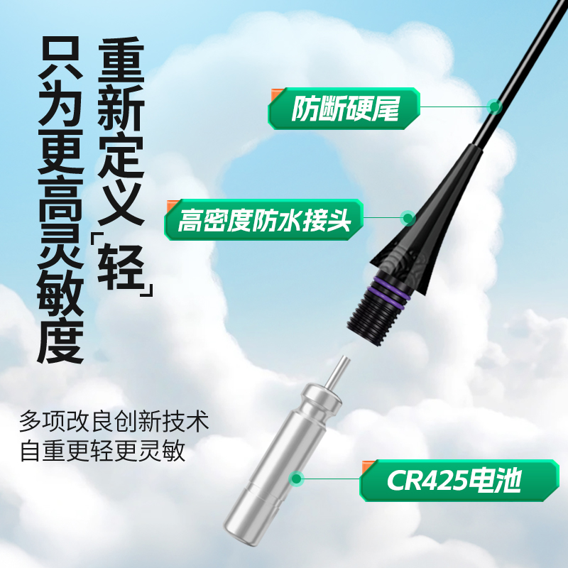 316LED漂尾高亮硬尾322/425夜光漂双排灯珠咬钩变色日夜两用漂尾 - 图2