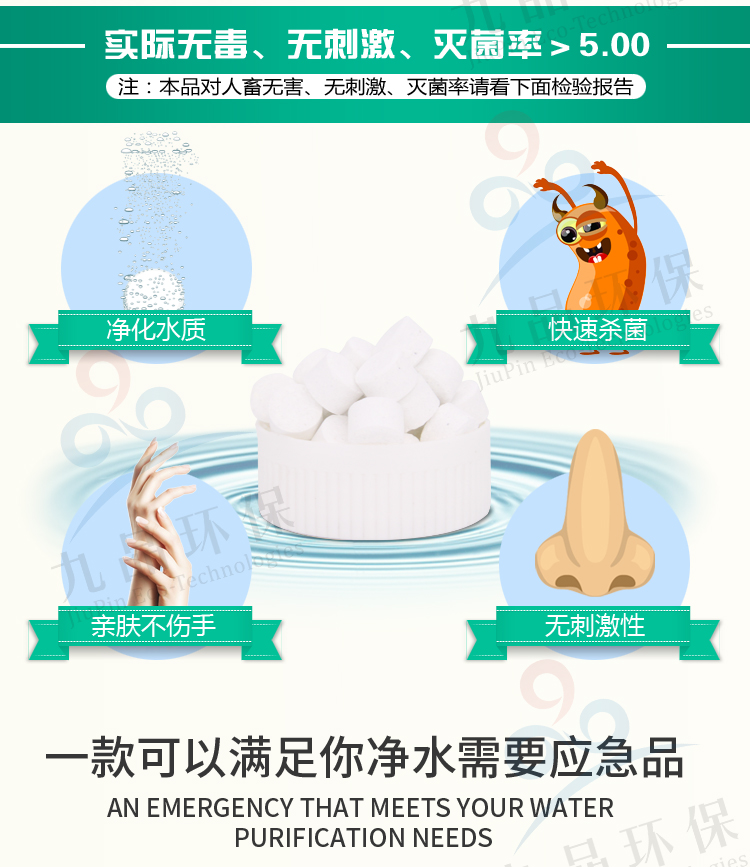 九行净水片户外荒野部队训练灾后紧急用水净化饮用水箱水井消毒片 - 图1