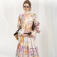OfAkiva She Asked Spring Resort Style Floater Shirt Women's V-neck Loose Slim Chiffon Printed Shirt
