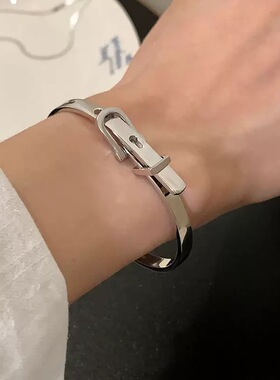 金属韩系百搭双环锁扣手链个性手镯手环女ins日常搭配简约手饰