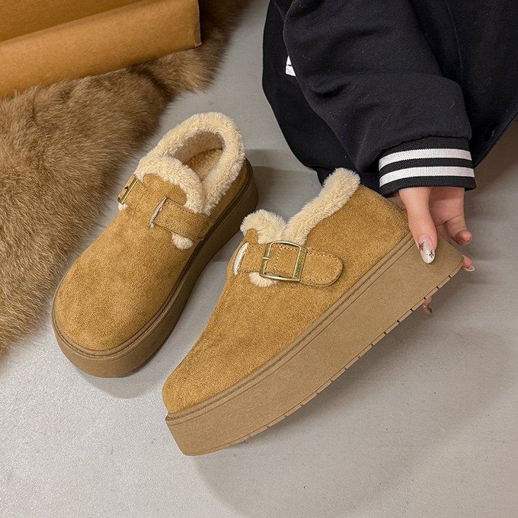 厚底加绒豆豆勃肯鞋女2025新款秋冬季外穿毛毛鞋子保暖棉鞋雪地靴,淘宝优惠券,粉丝福利购,淘宝优惠卷