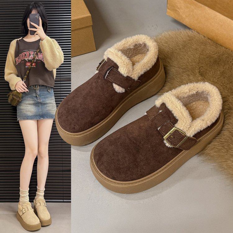 厚底加绒豆豆勃肯鞋女2025新款秋冬季外穿毛毛鞋子保暖棉鞋雪地靴,淘宝优惠券,粉丝福利购,淘宝优惠卷